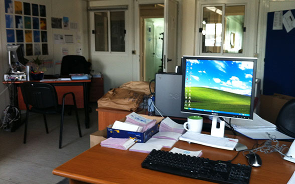 Blick in eines der Büros der Organised Crime Investigation Unit in Pristina.