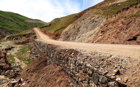 Gabions used by the riverside   