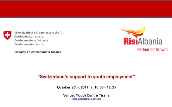 Invitation to the launching of RisiAlbania - a Swiss-funded youth employment project 