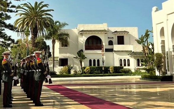 L’accueil de la Garde au Palais présidentiel.