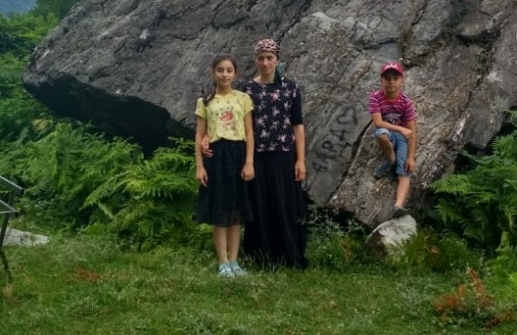 Madina Bagakashvili with her two children