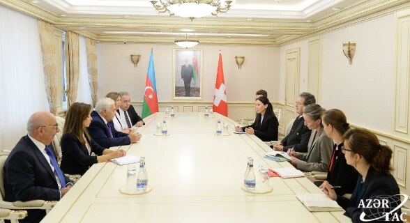 Meeting between the President of the Council of States, Jean-René Fournier and the Speaker of Parliament Ogtay Asadov.