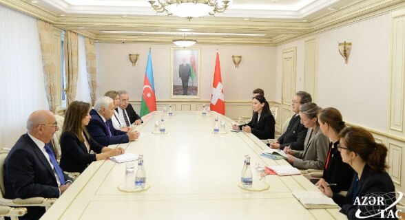 Meeting between the President of the Council of States, Jean-René Fournier and the Speaker of Parliament Ogtay Asadov. 