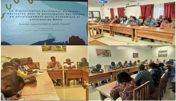 Le personnel de la Coopération suisse au Bénin célébrant la Journée Internationale des droits de la Femme (JIF) 2023, le 23 mars 2023 dans la salle de conférence de l’institution.