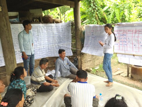Business development meeting where farmers, traders and local authorities discuss the next steps of their business plans in Strung Treng province, Cambodia