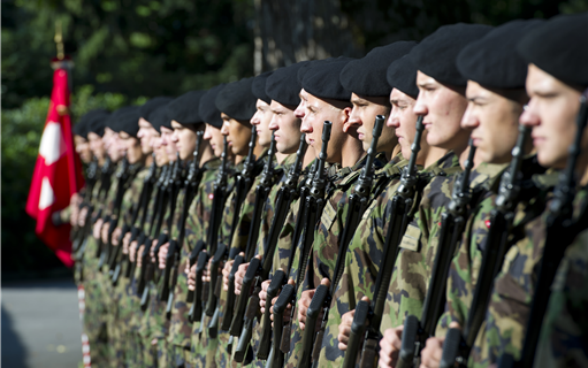 Formation d’honneur d’une compagnie de réservistes opérationnels.