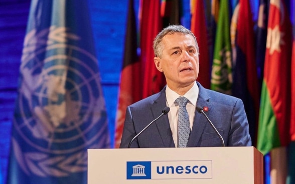 Le Conseiller fédéral Ignazio Cassis à la Conférence générale de l'Unesco à Paris en novembre 2021