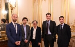 L’ambassadeur Balzaretti et les quatre intervenants.