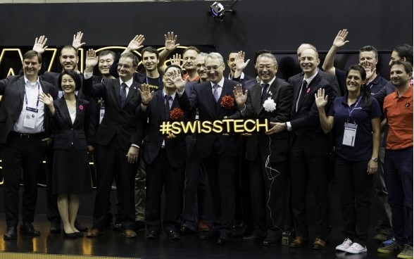 At the opening ceremony of the SWISSTECH Pavilion at CEATEC 2019 ©︎Karine Grace