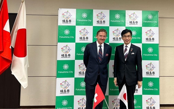Ambassador Dr. Andreas Baum and Fukushima City Mayor, Mr. Hiroshi Kohata