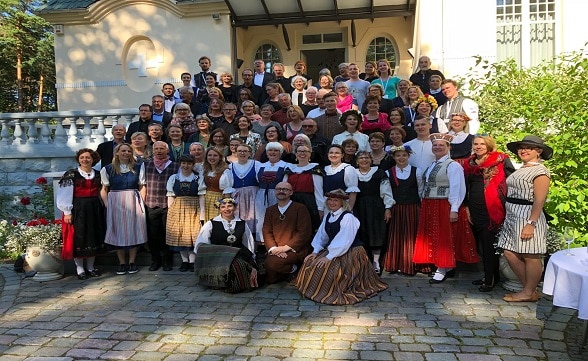 Reception of Swiss and Latvian choirs at the Swiss Residence during the Song and Dance Festival in Mezaparks, Riga.