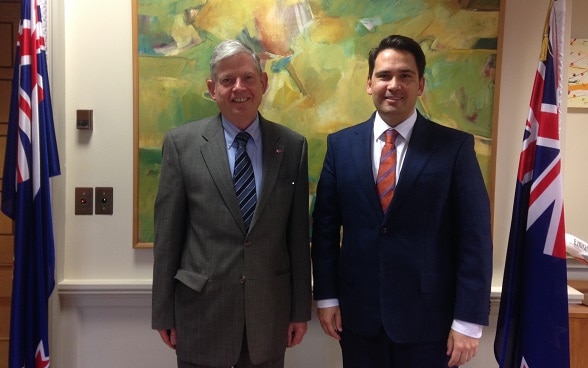 Ambassador David Vogelsanger with the Leader of Opposition Simon Bridges