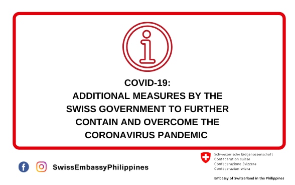 Additional measures by the Swiss Government to further contain and overcome the coronavirus pandemic
