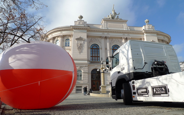 Swiss electric truck at Warsaw University of Technology