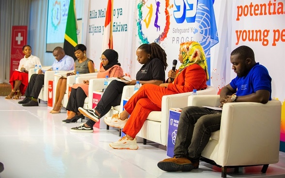 "Youth voices" dialogue session at the launch event.