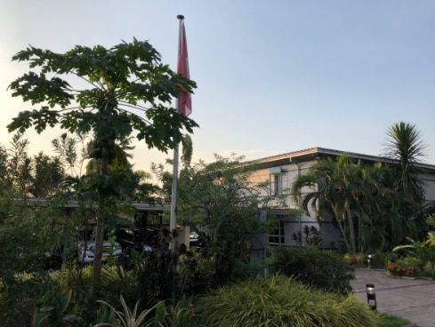 Le bâtiment de l'ambassade à Kinshasa