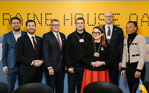 Ukrainian and Swiss delegation at the Ukraine House in Davos