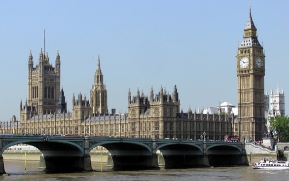 View of the Houses of Parliament from across the river