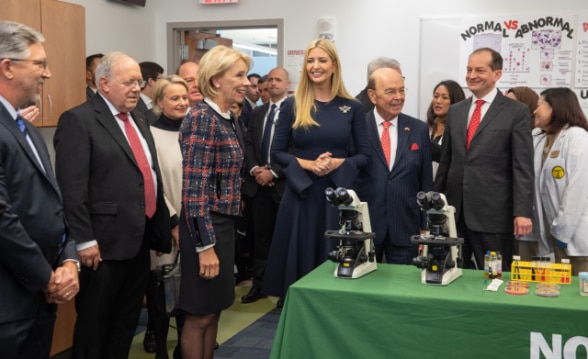 Swiss Federal Councillor Johann N. Schneider-Ammann joins Secretaries DeVos, Ross, Acosta, and Advisor to the President Ivanka Trump in a tour of NOVA’s Nurse Aid Program.