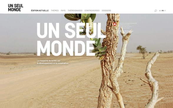 Capture d'écran de la nouvelle plateforme en ligne d’«Un seul monde».