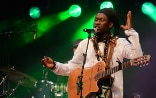 Senegalese musician Kara Sylla Ka in concert.