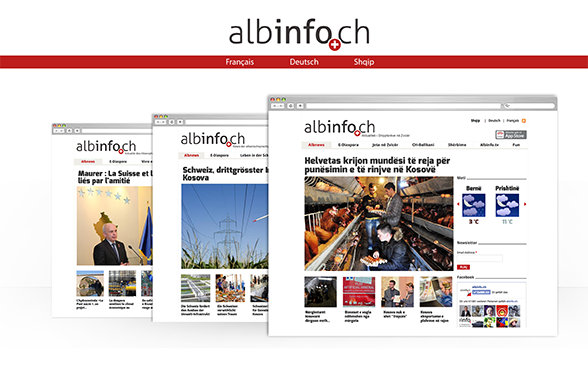 The albinfo.ch homepage
