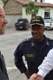 Jürg Benz, jefe de Oficina de Cooperación América Central, en una entrevista con la policía reformistas y funcionarios del gobierno en Comayagua/Honduras