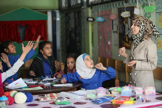 a classroom with young female students