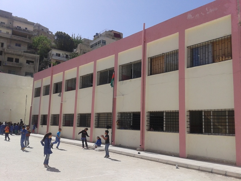 Children playing in the courtyard