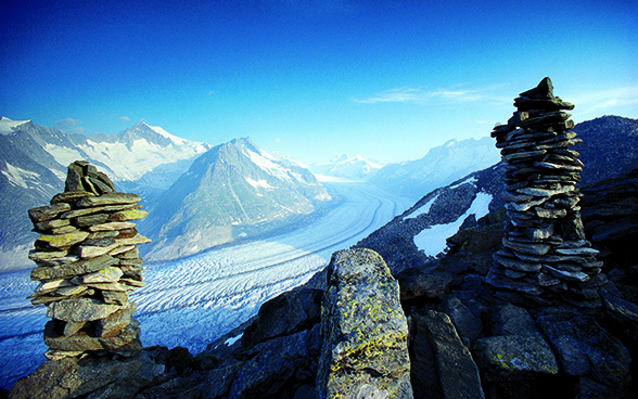 Bick auf den Aletschgletscher.