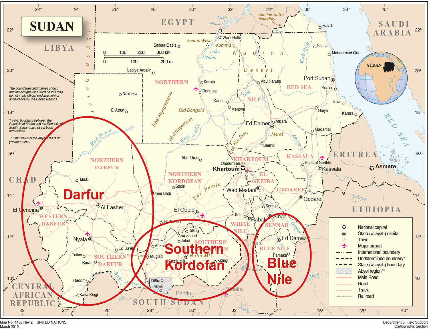 Einsatzbereiche der DEZA im Sudan