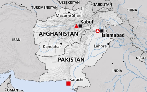 Map of the region Hindu Kush (Afghanistan, Pakistan)