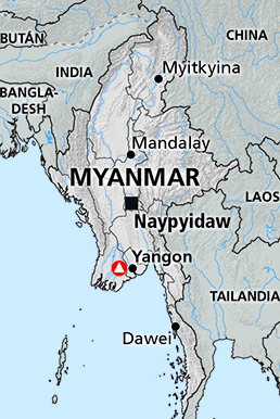 Mapa de Myanmar