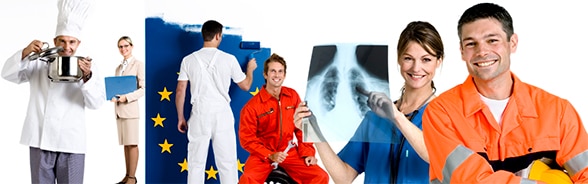 Immagini di varie persone che esercitano professioni diverse
