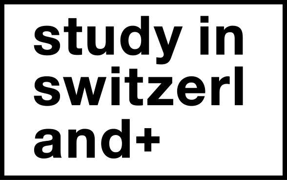 Logo: scritto in bianco e nero «studio in Svizzera».