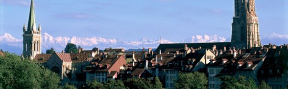 Old city of Bern with the Alps in the background