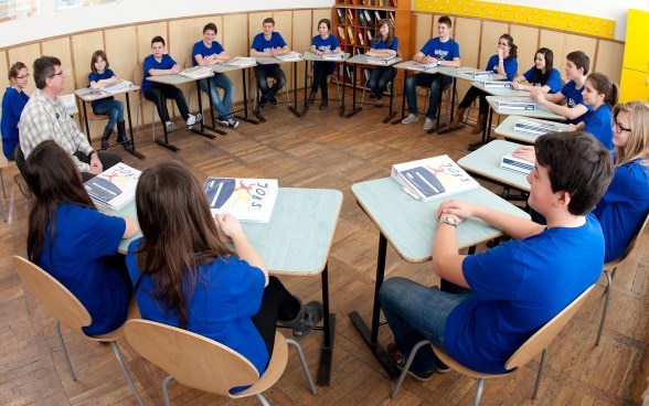 Una lezione di JOBS in una classe in Romania.