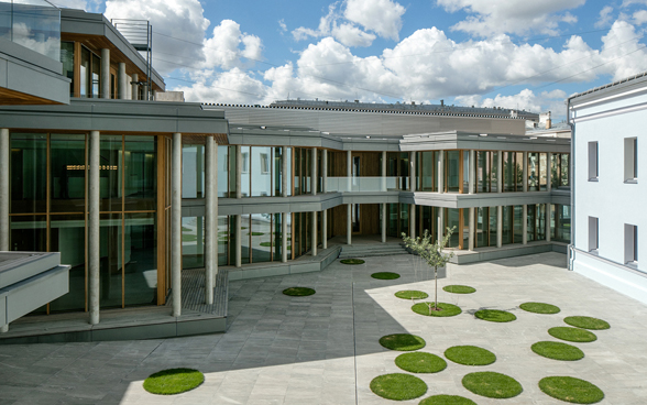 Inner courtyard of the Swiss embassy in Moscow.