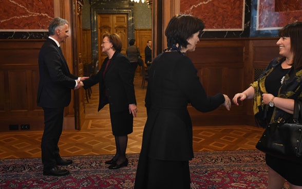 Didier Burkhalter at the 2017 New Year reception in Bern. 