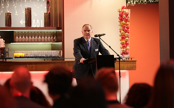 Herbert Winter, président de la Fédération des communautés israélites suisses, dans son allocution.