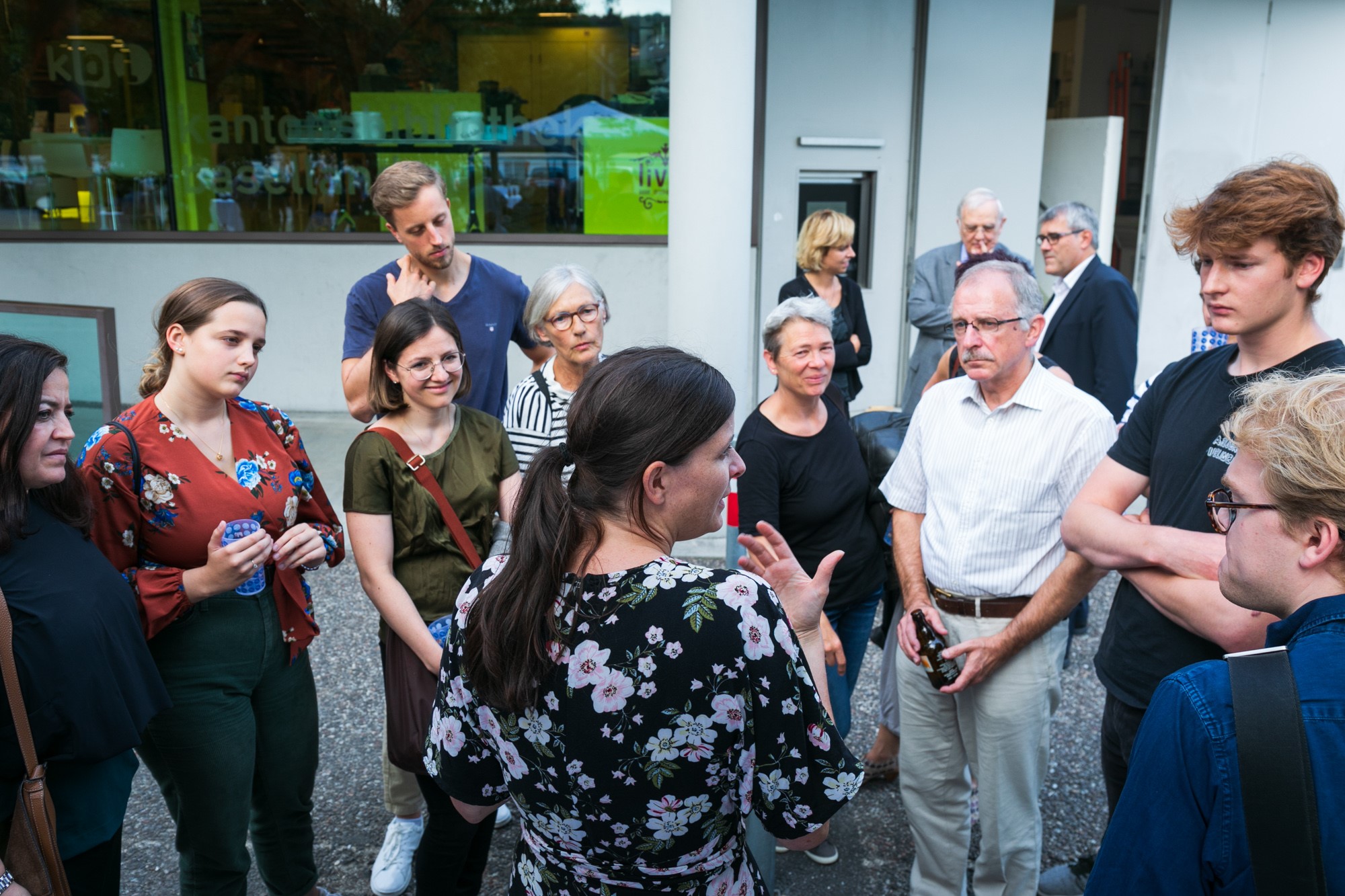 Swiss ambassador talking to the local population.