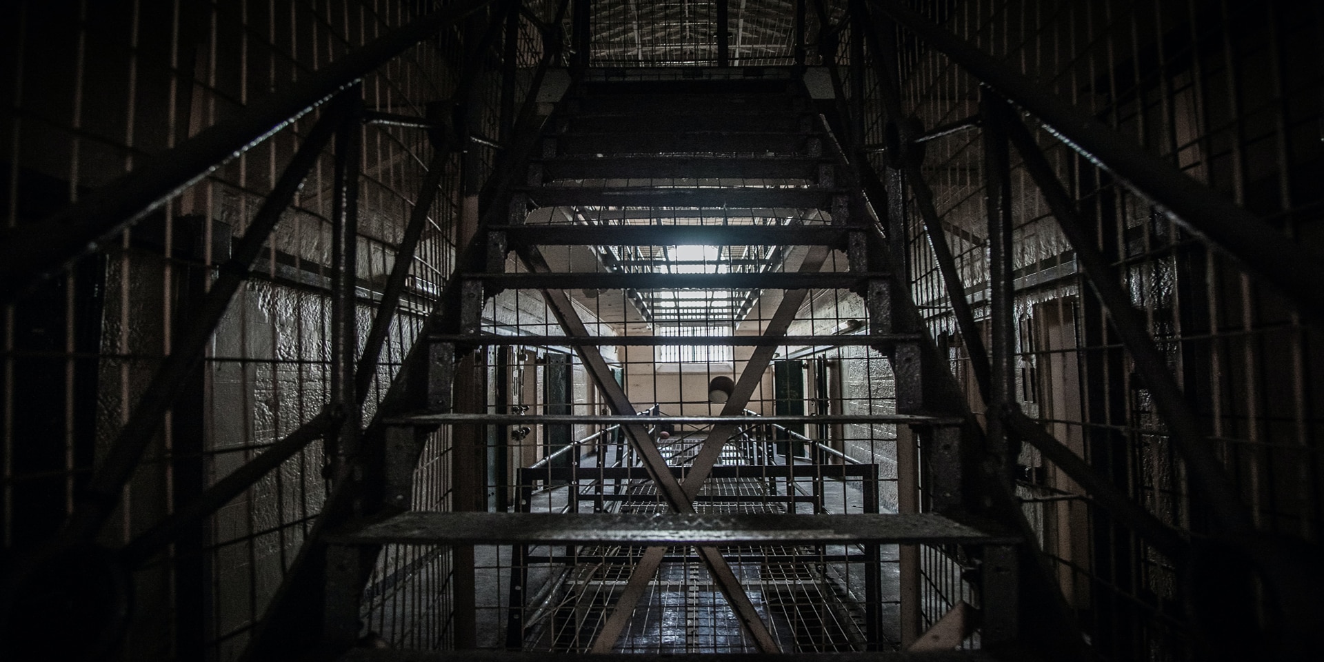 View of a prison corridor.