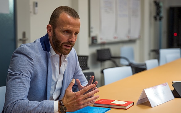  Head of operations Silvio Flückiger during the interview. 