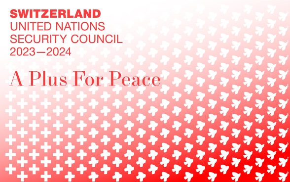 Graphic with the slogan of Switzerland's candidacy for the UN Security Council (A Plus For Peace).