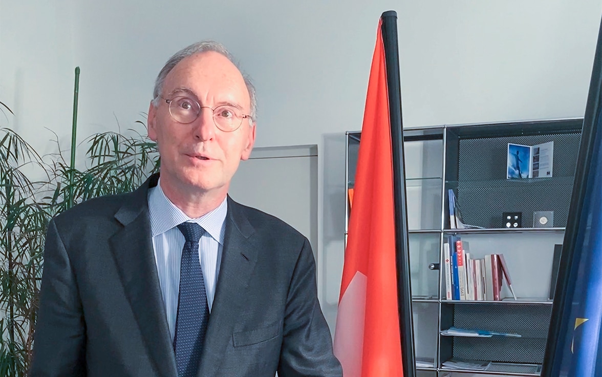 Das Bild zeigt Botschafter Christian Meuwly, Ständiger Vertreter der Schweiz beim Europarat in Strassburg.