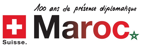 Logo zum 100-jährigen Jubiläum der diplomatischen Präsenz der Schweiz in Marokko.