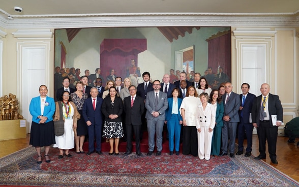Die Mitglieder des UNO-Sicherheitsrats und der kolumbianische Präsident Gustavo Petro auf einem Gruppenfoto.