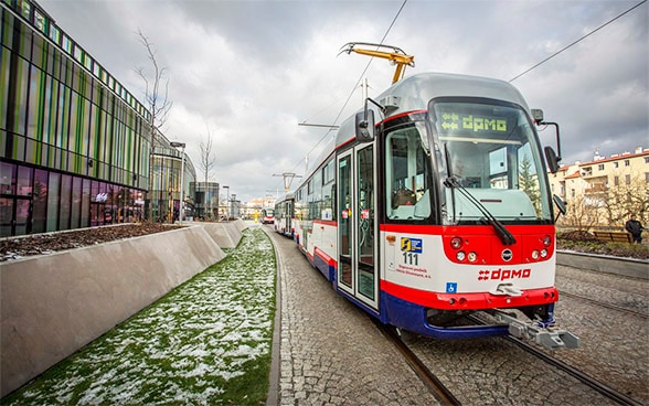 A tram in Olomouc.  