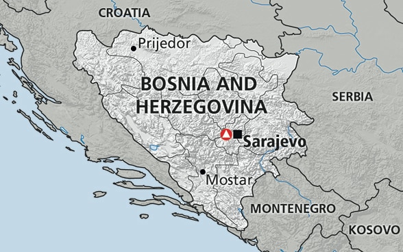 Map of Bosnia and Herzegovina