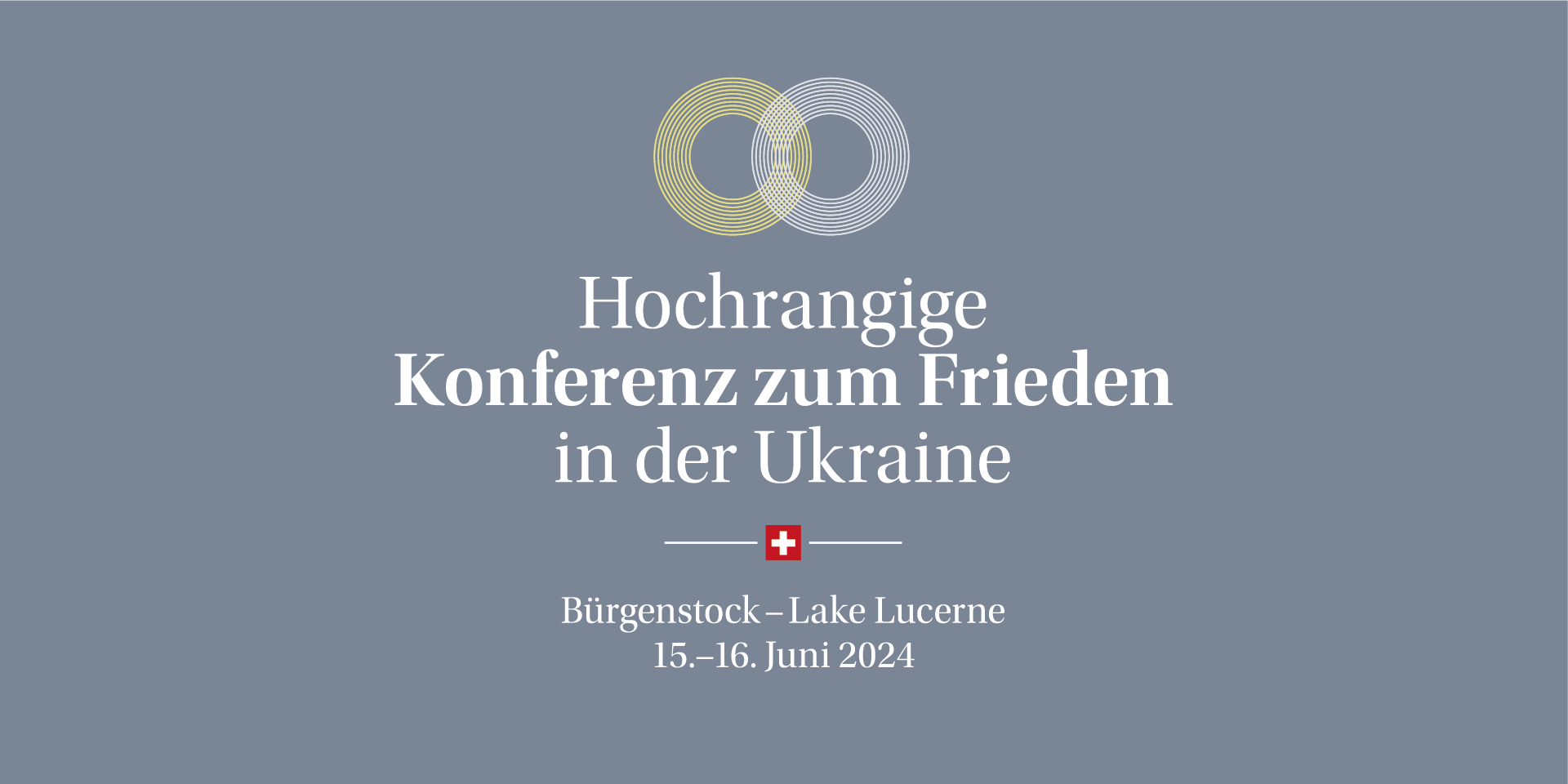 Das Logo der hochrangigen Konferenz zum Frieden in der Ukraine, Bürgenstock - Lake Lucerne, 15.-16. Juni 2024.